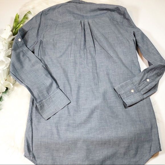 J.Crew Chambray Long Tunic Shirt Popover XS - Picture 7 of 8